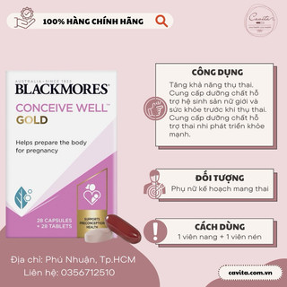 Viên uống tăng khả năng thụ thai, bổ trứng Blackmores Conceive Well Gold