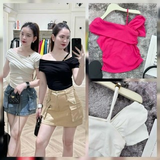 Áo thun lệch vai dây hàng QCL1