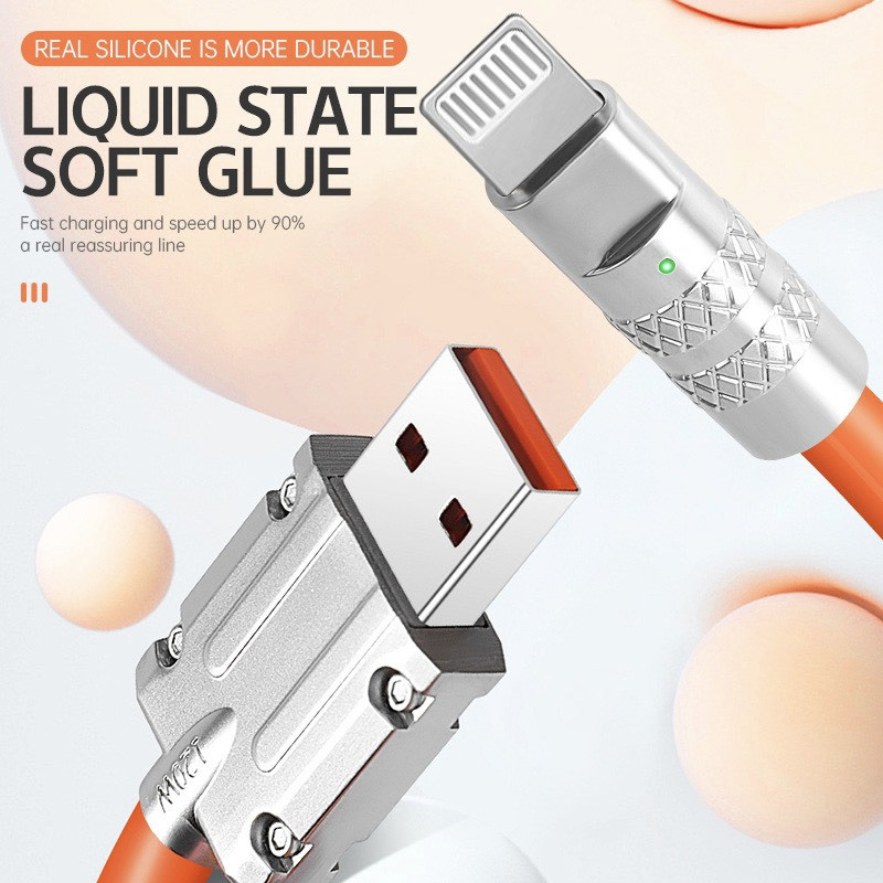 [FreeShip] Dây Cáp Sạc Nhanh 120W 6A PD Siêu Bền Bằng Hợp Kim Kẽm Và Silicon đầu USB sang phone/ type-c / Micro USB | BigBuy360 - bigbuy360.vn