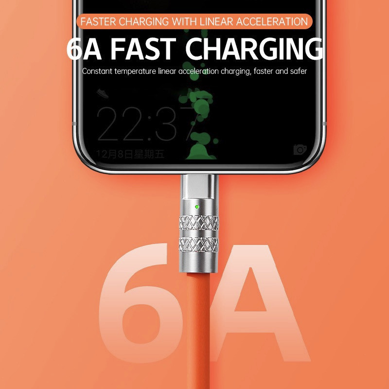 [FreeShip] Dây Cáp Sạc Nhanh 120W 6A PD Siêu Bền Bằng Hợp Kim Kẽm Và Silicon đầu USB sang phone/ type-c / Micro USB | BigBuy360 - bigbuy360.vn