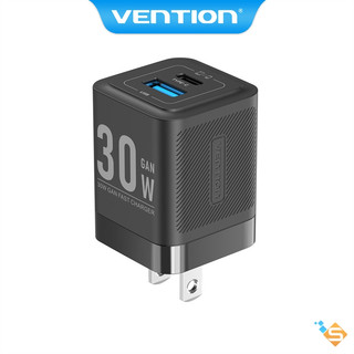 Củ Sạc Nhanh VENTION GaN 2 Cổng USB-A + Type C 30W 20W PD QC 4.0 Cho Điện Thoại Tablet - Bảo Hành Chính Hãng 1 Năm
