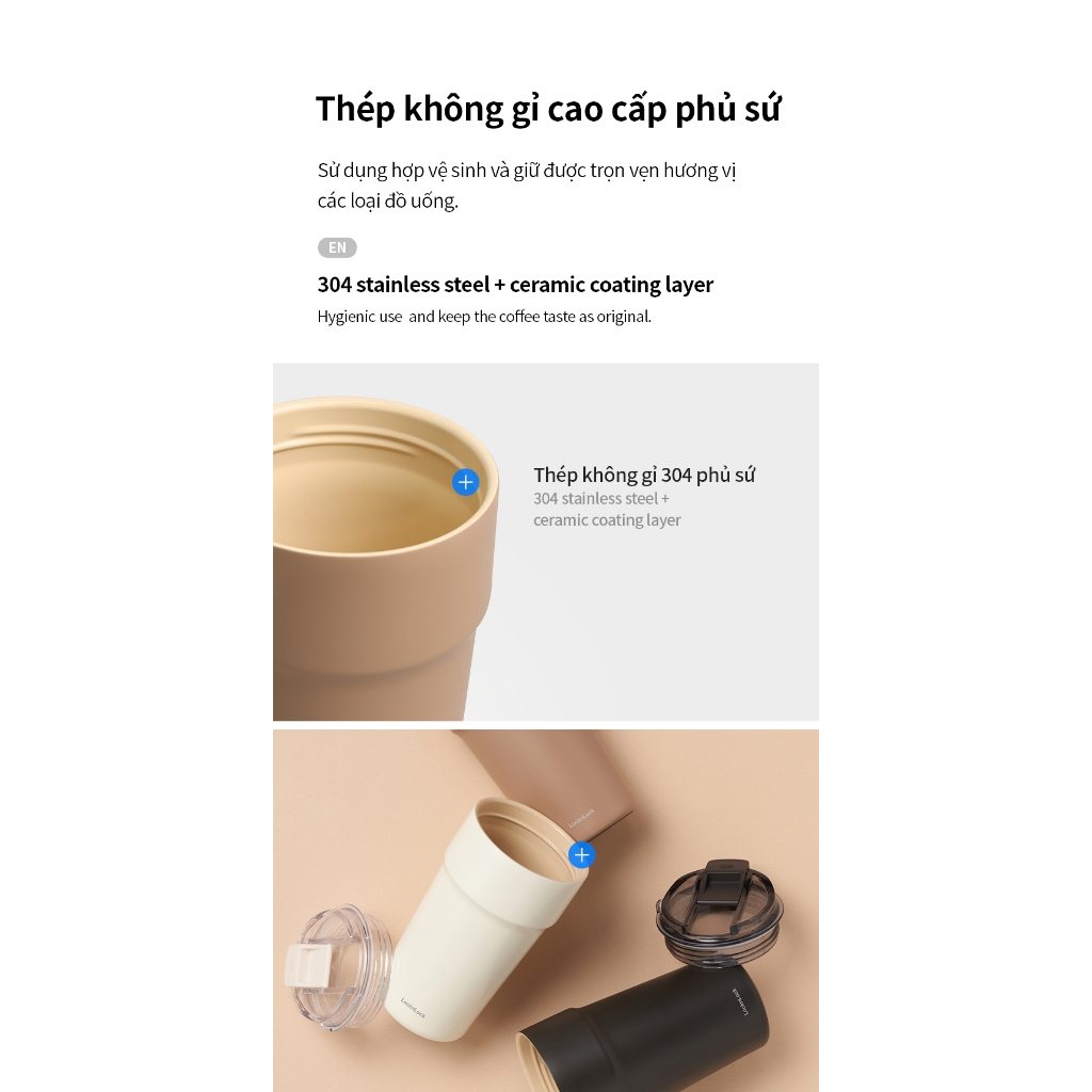 Ly Giữ Nhiệt LocknLock 500ML, Bình Giữ Nhiệt Cao Cấp Nhỏ Chính Hãng Có Dây Đeo LHC4357 - T2C Mall | BigBuy360 - bigbuy360.vn