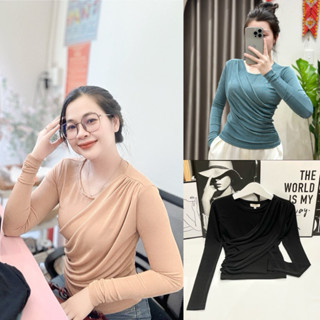 MS168: ÁO THUN NHŨ TAY DÀI ÔM TAY HACK BẮP TAY - CHIẾT EO CHE BỤNG HACK DÁNG CÓ BIGSIZE