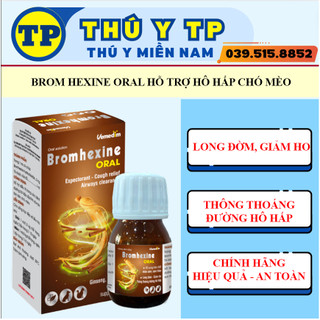 Bromhexine oral siro uống hỗ trợ hô hấp cho chó mèo