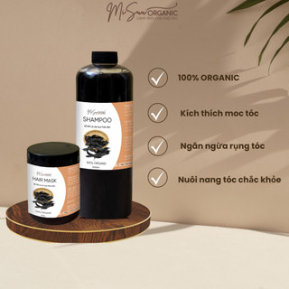 Combo dầu gội + ủ xả bồ kết bồ kết thảo mộc misuu organic giúp tóc chắc khỏe, mềm mượt