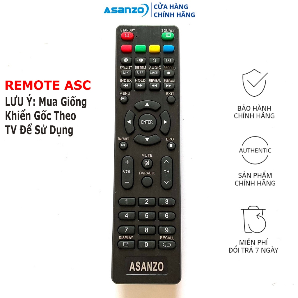 Điều Khiển TV ASANZO Smart Tivi ASC Loại đẹp ASANZO mẫu 1 sử dung cho tv Smart