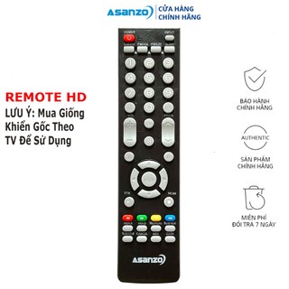 Điều khiển Remote Tivi Asanzo mẫu 6 Remote TV Asanzo HD