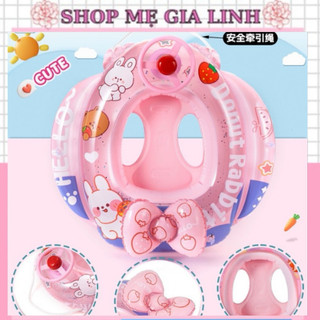 Phao Ô tô cho bé gái có nơ xinh xắn 6 tháng -3 tuổi , phao oto ban sung kèm bơm tay
