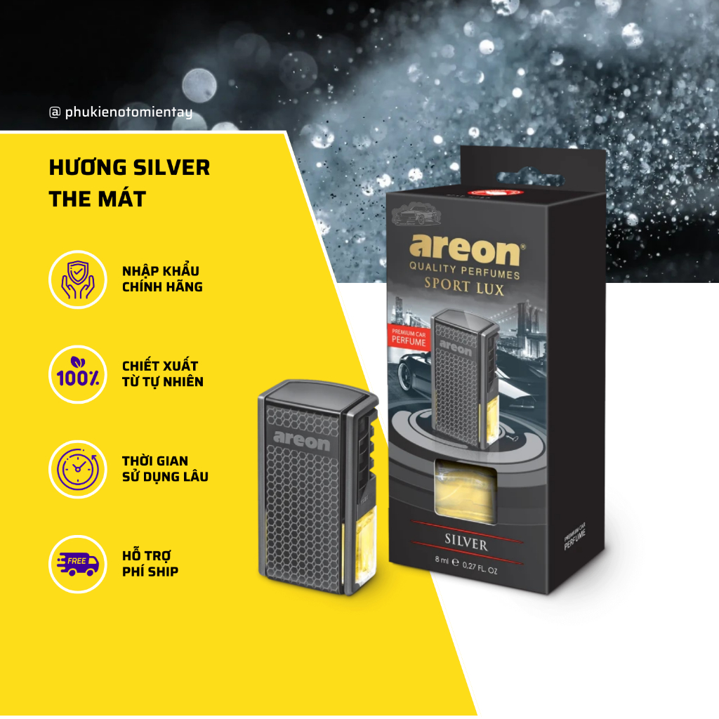 Nước Hoa Ô tô Areon Kẹp Cửa Gió Điều Hòa Nhập Khẩu Bulgaria, Thơm Nhanh, Khử Mùi Xe Hơi 3
