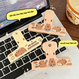 Kẹp giấy gắn nam châm capybara xinh xắn,kẹp giấy note size to có nam châm gắn tủ lạnh, pegboard đa năng