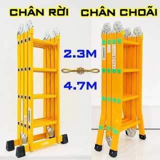 Thang nhôm gấp 4 đoạn sơn tĩnh điện jumbo b204 & b304 bảo hành 2 năm