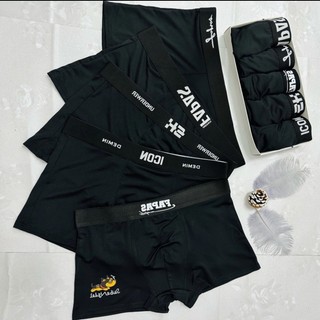 Combo 3-4-5-10 quần sịp đùi nam full đen mix mã chất liệu thun lạnh co giãn 4 chiều Menswear Quần Boxer