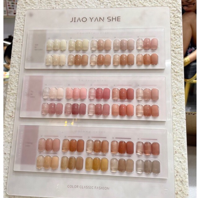 Sét sơn gel thạch hồng Jiao Yan She 30 chai kèm bảng màu / Thạch hồng jiao yan she 30 tone màu kèm b