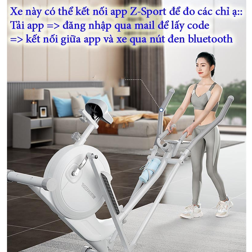  Xe đạp thể dục kháng từ toàn thân trong nhà YEJ—QM2201 trắng  Máy tập thể dục toàn thân kết nối qua áp BÀO HÀNH 5 NĂM 