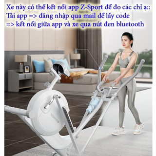  Xe đạp thể dục kháng từ toàn thân trong nhà YEJ—QM2201 trắng  Máy tập thể dục toàn thân kết nối qua áp BÀO HÀNH 5 NĂM 