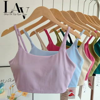 Áo bra tập gym, yoga hai dây nâng ngực có đệm mút chất lulu mềm mịn co giãn - LAV Activewear