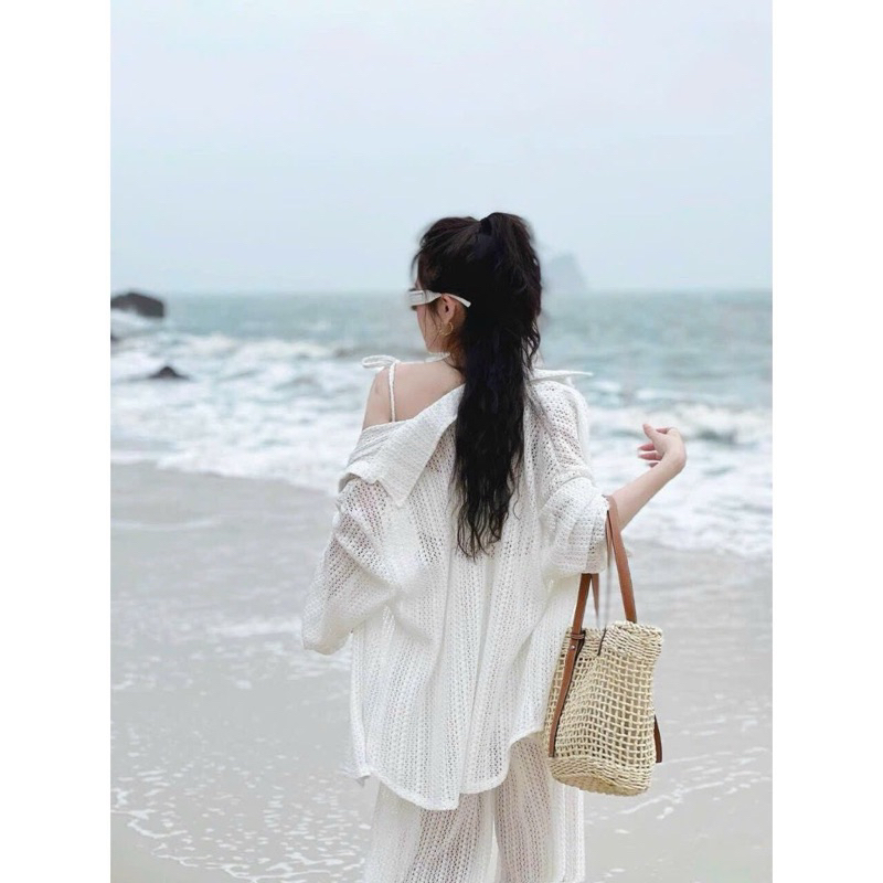 Sét đồ bơi 3 Món Đi Biển Ren Có Lót Áo Nơ Sét Đi Biển Siêu Sang Chảnh có đủ size S,M,L | BigBuy360 - bigbuy360.vn