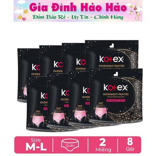 Combo 8 Gói BVS Băng vệ sinh Kotex Ban đêm Dạng quần khô thoáng x Gói 2 Chiếc