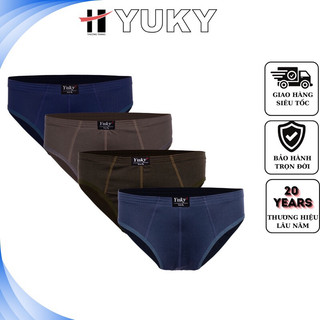 Combo 3 free 1quần lót nam tam giác thương hiệu YUKY BRIEF Y19 Cotton 2 Chiều