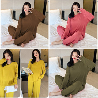 Bộ thun lạnh Bigsize Ủ KEM , MẶC NHÀ  áo tay dài quần  mềm mại , siêu mát (70kg-85kg)