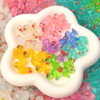 Charm mô hình vịt con phát sáng, phụ kiện trang trí DIY làm slime dễ thương nhiều màu