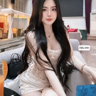 Set đầm thiết kế ren đi tiệc chân váy phối tà sang xịn