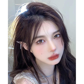 ( Hàng Có Cận ) 🧸 Kính áp tròng lens nâu khuyết ánh nhũ nhẹ size giãn vừa - Hạn sử dụng 12 tháng