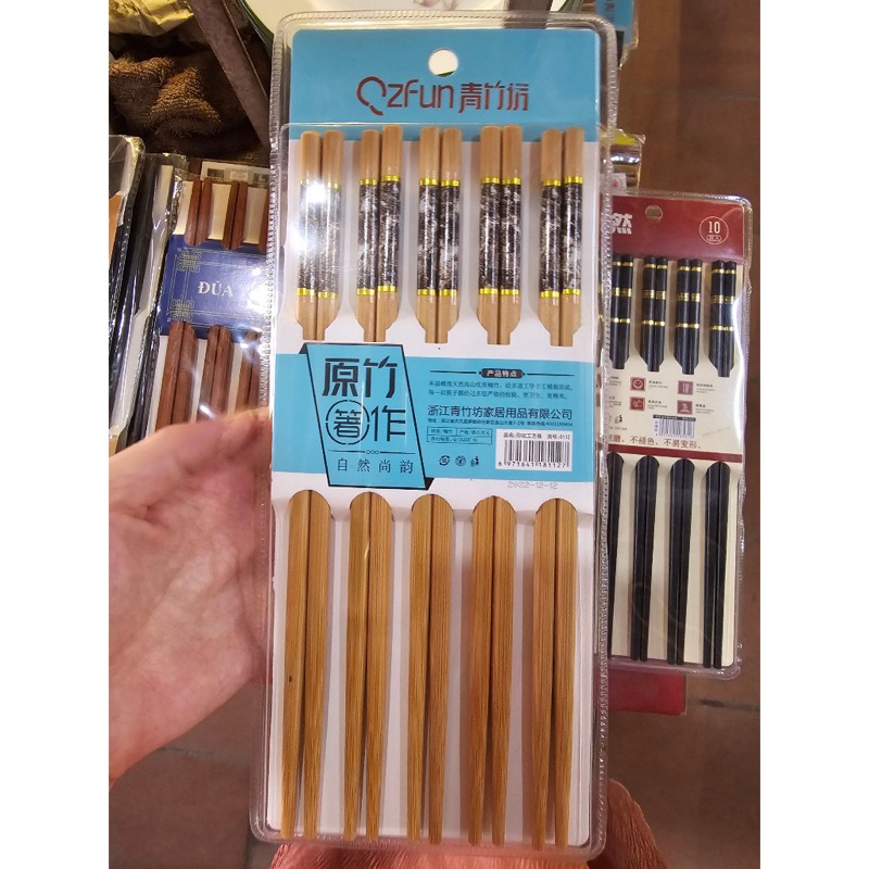 Set 10 đôi Đũa phíp, đũa dừa, đũa inox, đũa tre