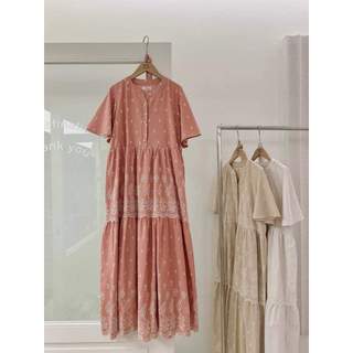 ĐẦM MAXI LINEN COTON THÊU HOA