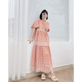 ĐẦM MAXI LINEN COTON THÊU HOA