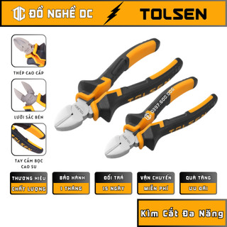 Kìm cắt đa năng, kềm cắt thẳng 6"160mm 7"180mm 10003 10004 tolsen thép cao cấp dùng để kẹp, giữ, cắt và xoắn dây điện