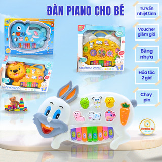 Đồ chơi đàn piano phát nhạc cho bé hình con thỏ con bò vui nhộn có nhạc phát sáng cho bé bonbon66.shop