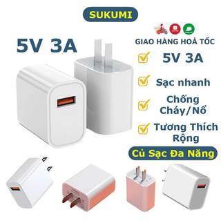 Củ sạc nhanh 5V 3A 15W cổng USB, cốc sạc nhanh điện thoại, nguồn camera, cục sạc đèn pin, quạt tích điện, nguồn cho đèn