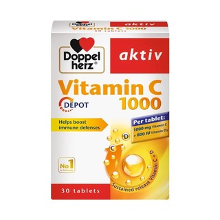  Viên Uống Vitamin C 1000 Doppelherz Giúp Tăng Cường Sức Đề Kháng Sáng Da Làm Mờ Thâm  Hộp 30 Viên  