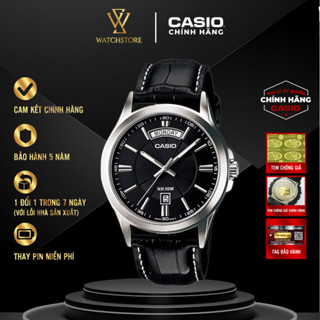 Đồng Hồ Nam MTP-1381L-1AVDF Mặt Đen Kim Trắng Dạ Quang Kính Khoáng 39.9mm Chống Nước Dây Da Chính Hãng Casio