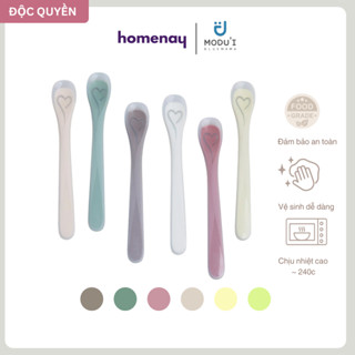 Muỗng Ăn Dặm BLW Silicon BẠCH KIM Cao Cấp Cho Bé  Lovely Bluemama Modu'i Hàn Quốc Chính Hãng