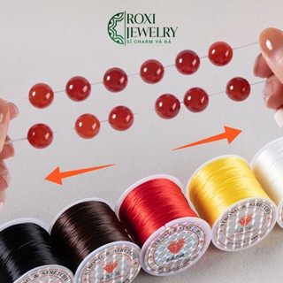 Cuộn 60M Dây Pha Lê Co Giãn 0.6/0.8mm 8 Màu Đan Vòng Tay Handmade - Cuonday.176 - Roxi Jewelry