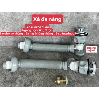 Xả đa chức năng ống xả xiphong lavabo bồn rửa mặt xả ruột gà dễ lắp đặt kéo dài bẻ cong được x1