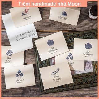 Thiệp giấy kraft chúc mừng 8/3, thiệp sinh nhật chúc mừng họa tiết vintage có chọn mẫu