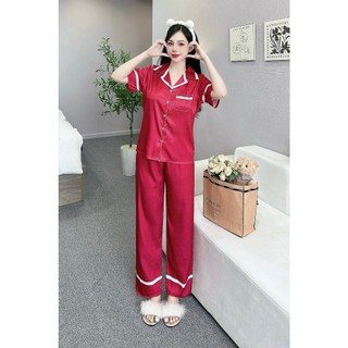 Đồ bộ pijama ANH MỸ nữ dễ thương lụa xước bigsize 40-75kg tay ngắn quần dài SP0324 xuonganhmy