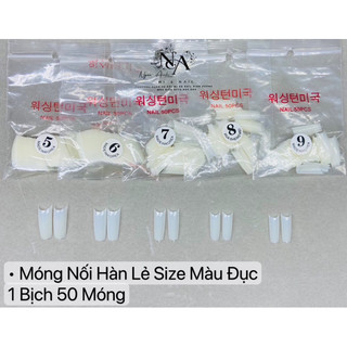Móng tip lẻ size màu đục 5,6,7,8,9 bịch 50 móng