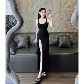 Đầm Body 2 Dây Dáng Dài, Váy Nữ Thiết Kế Xẻ Tà Basic Nhẹ Nhàng Hàn Quốc Mặc Đi Chơi Siêu Tôn Dáng