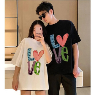🔥FREE SHIP🔥Áo Thun Đôi Nam Nữ Trái Tim chữ LOVE Cotton From Unisex  Baby Cực Đáng Yêu