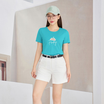 Áo phông nữ dáng vừa NA01 in chữ Friday chất thun cotton Loza G0181