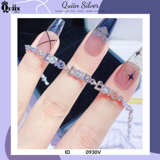 Vòng tay/Lắc tay bạc ta, bạc S925 Quiin - Hình chữ Love dành cho nữ 0930V