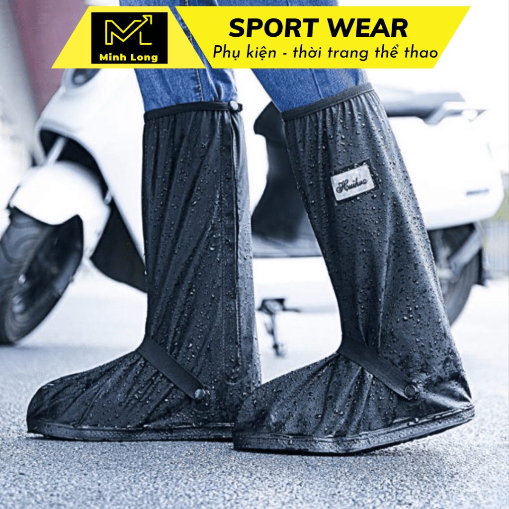 Ủng Đi Mưa Bọc Giày Trời Mưa Giầy Đi Mưa Ủng Bọc Giày Chống Nước Chất Liệu PVC 2 Lớp