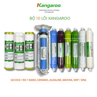 Bộ 10 lõi lọc nước kangaroo dùng cho máy kg10a3 với bộ 123 thường, ro kangaroo, 56789 và 5in1
