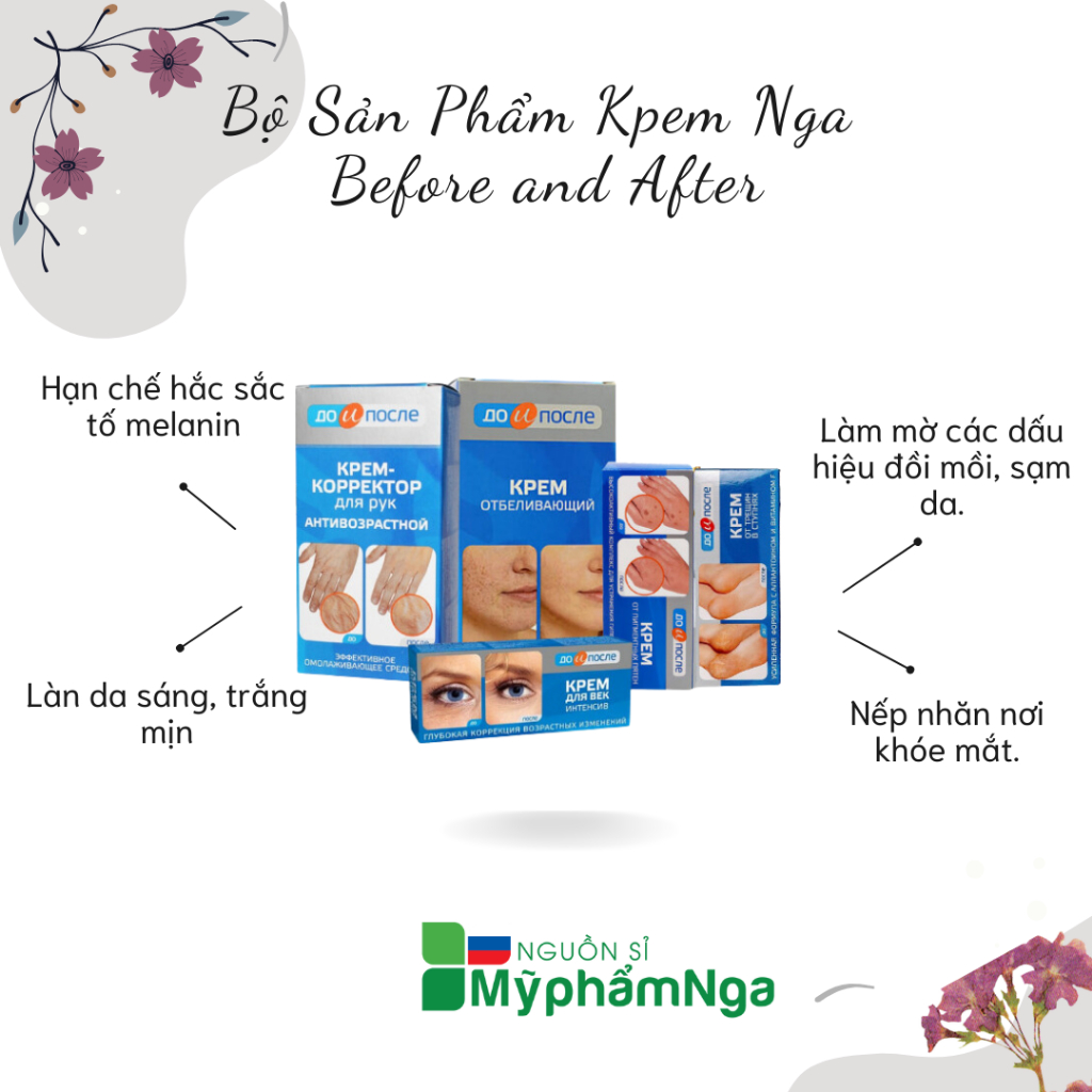 Kem bôi chống nứt gót chân, giảm đồi mồi, nhăn tay Kpem Nga Before and After