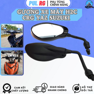 Gương xe máy H2C CRG thời trang mẫu YAZ SUZUKI chân 10li mặt kính trắng