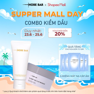 Combo Mặt Nạ Đất Sét 55G + Sữa Rửa Mặt 50ML HOBEBAR Làm Sạch Sâu Lỗ Chân Lông Cấp Ẩm Cho Làn Da Chắc Khỏe